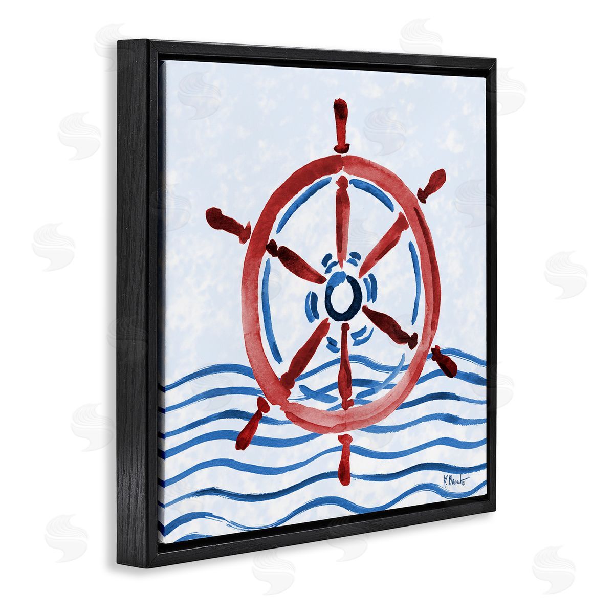 Paul Brent Brushed Nautical Helm Canvas Wall Art Print