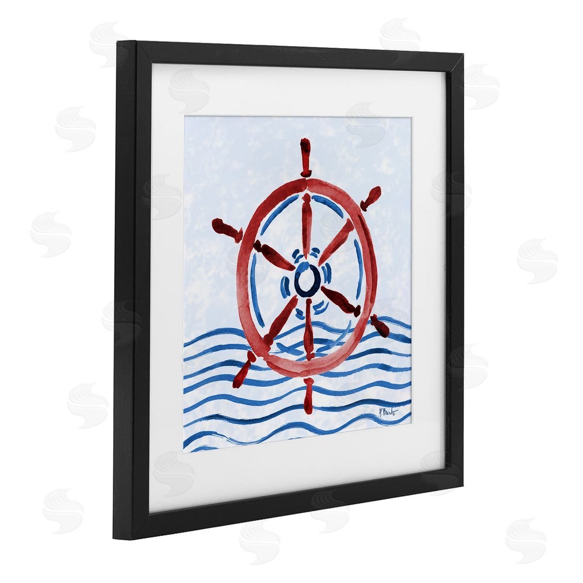 Paul Brent Brushed Nautical Helm Canvas Wall Art Print