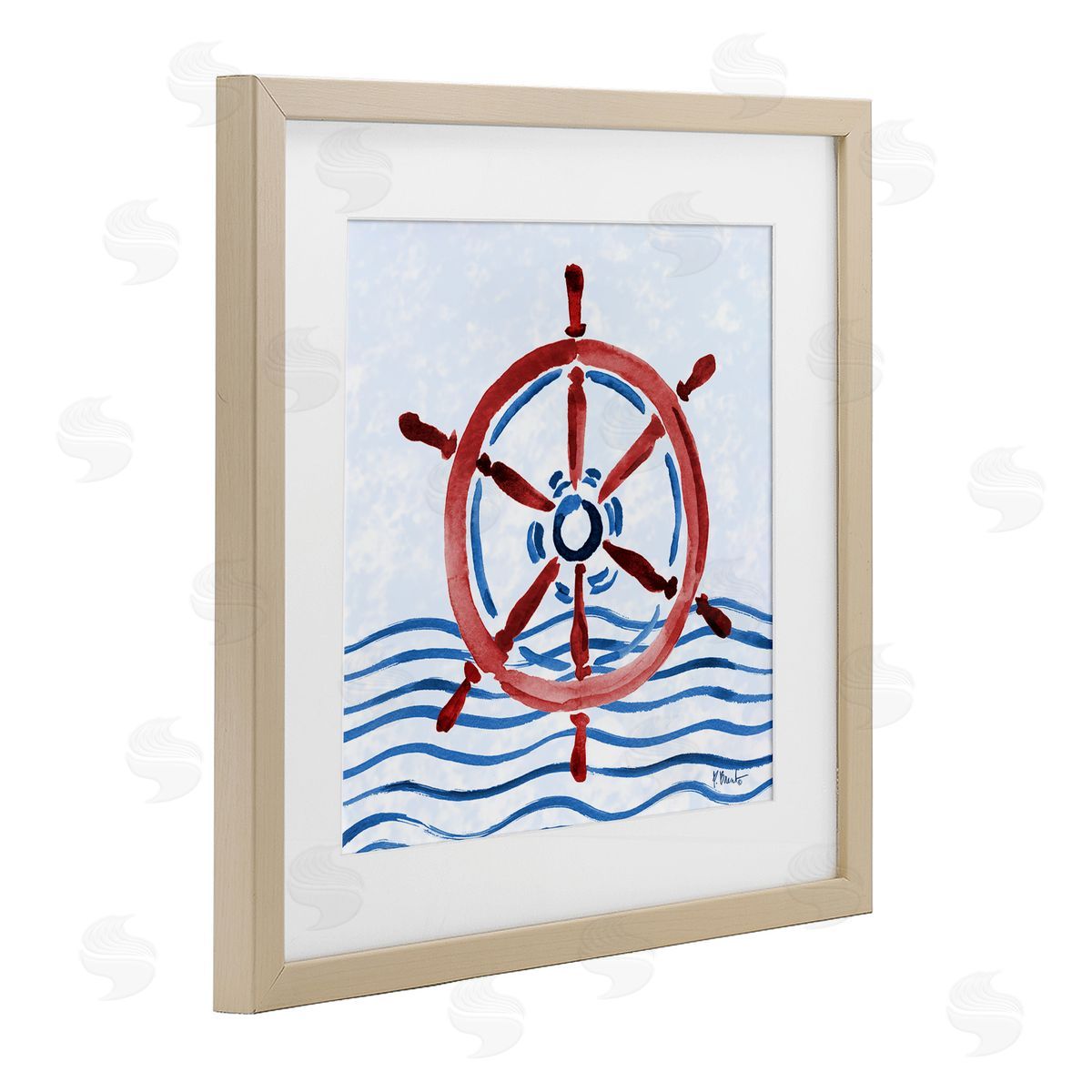 Paul Brent Brushed Nautical Helm Canvas Wall Art Print