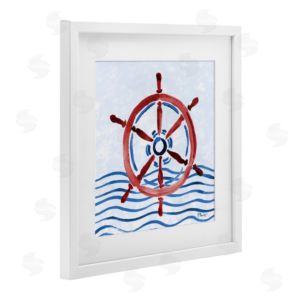 Paul Brent Brushed Nautical Helm Canvas Wall Art Print