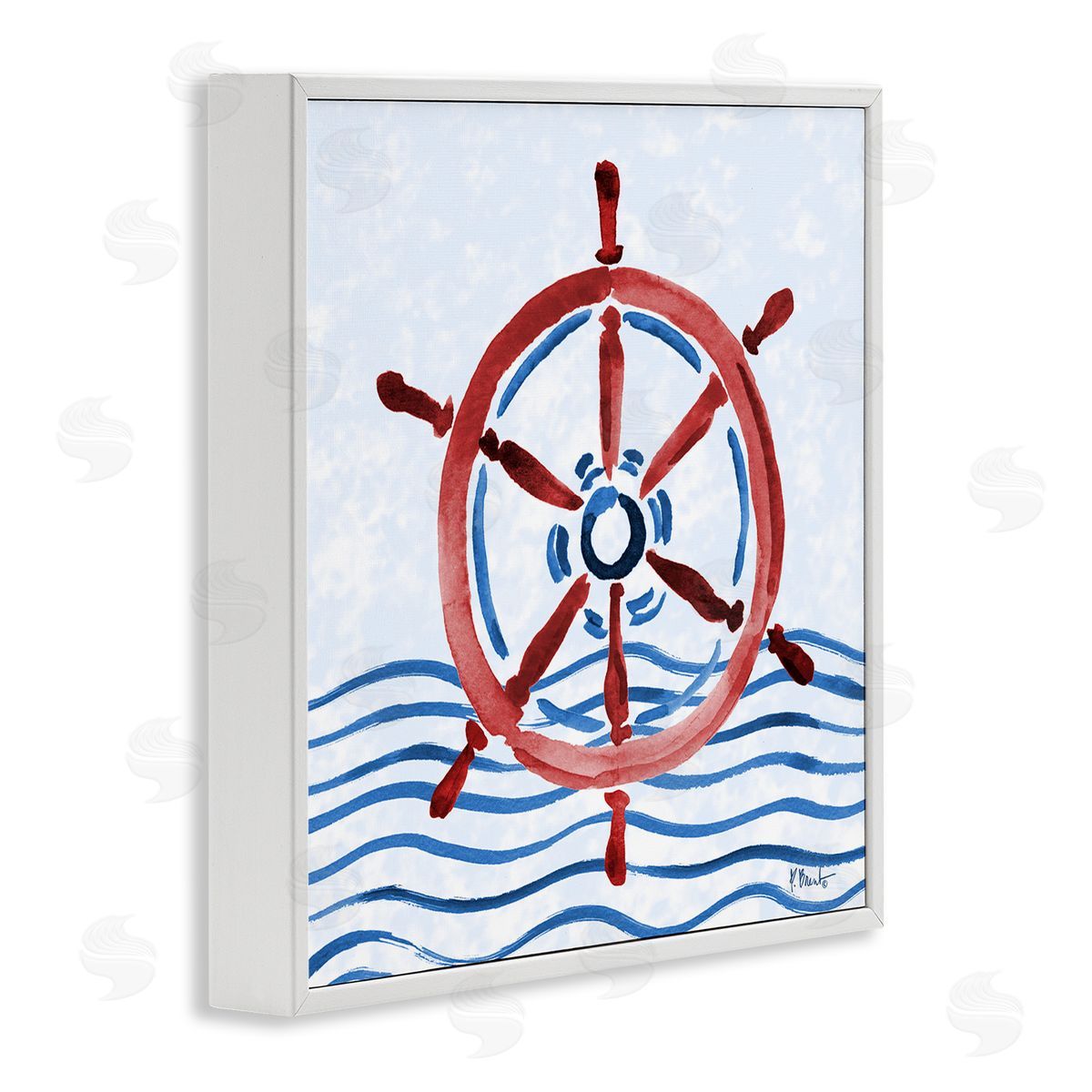 Paul Brent Brushed Nautical Helm Canvas Wall Art Print