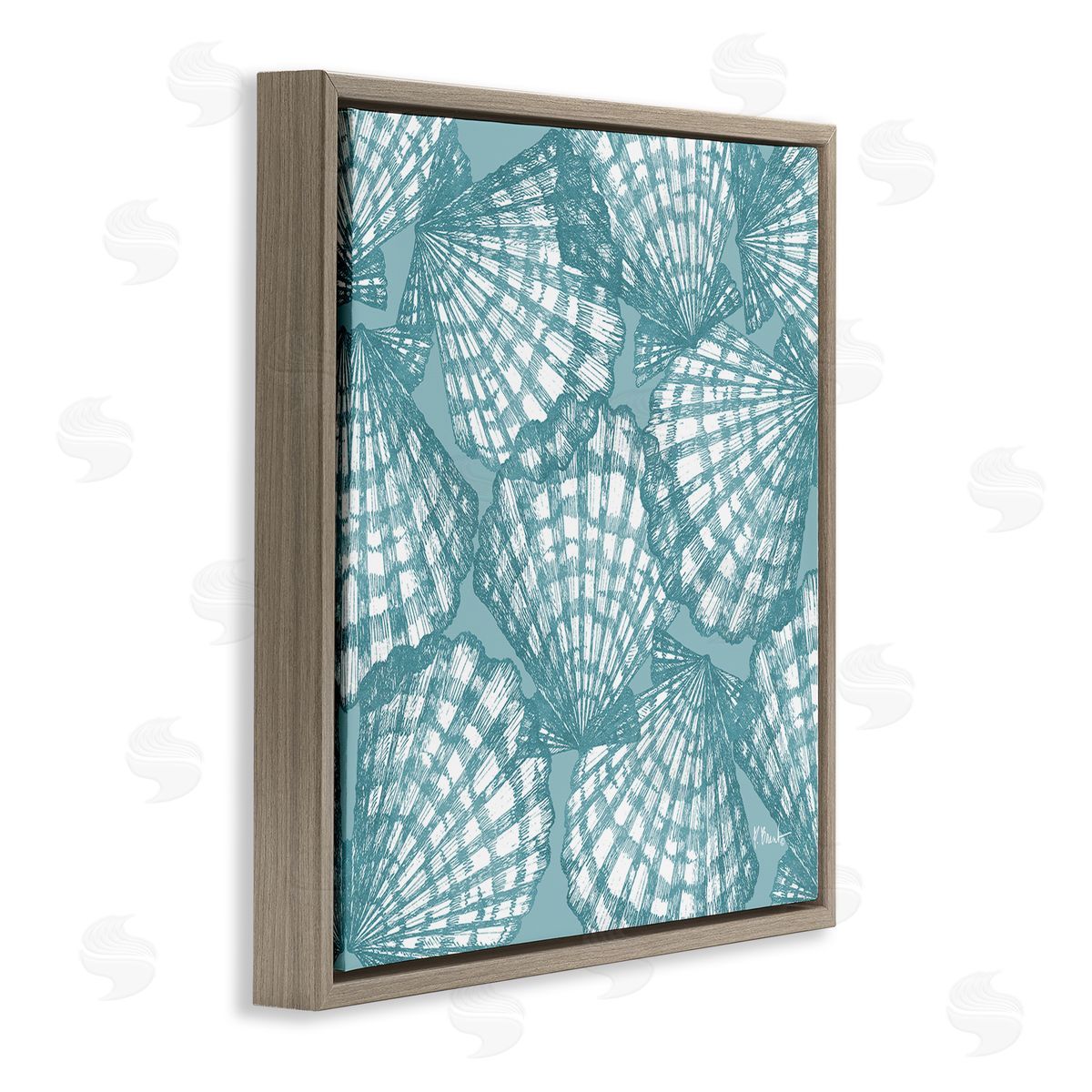 Paul Brent Tropez Striped Seashells Canvas Wall Art Print