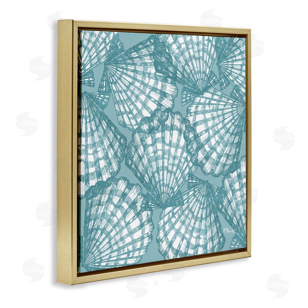 Paul Brent Tropez Striped Seashells Canvas Wall Art Print