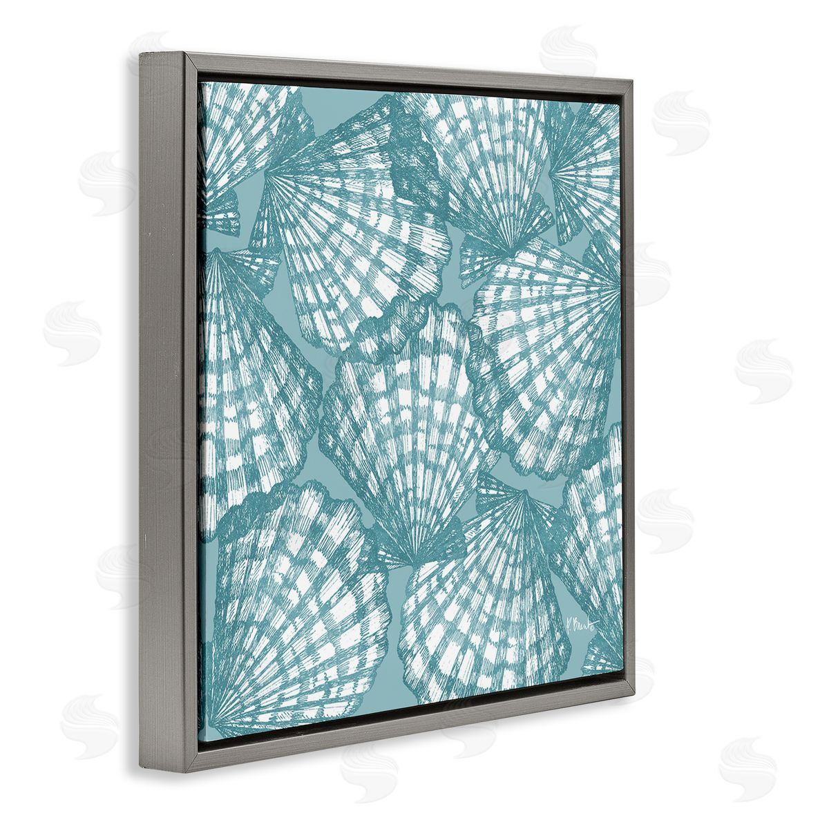 Paul Brent Tropez Striped Seashells Canvas Wall Art Print