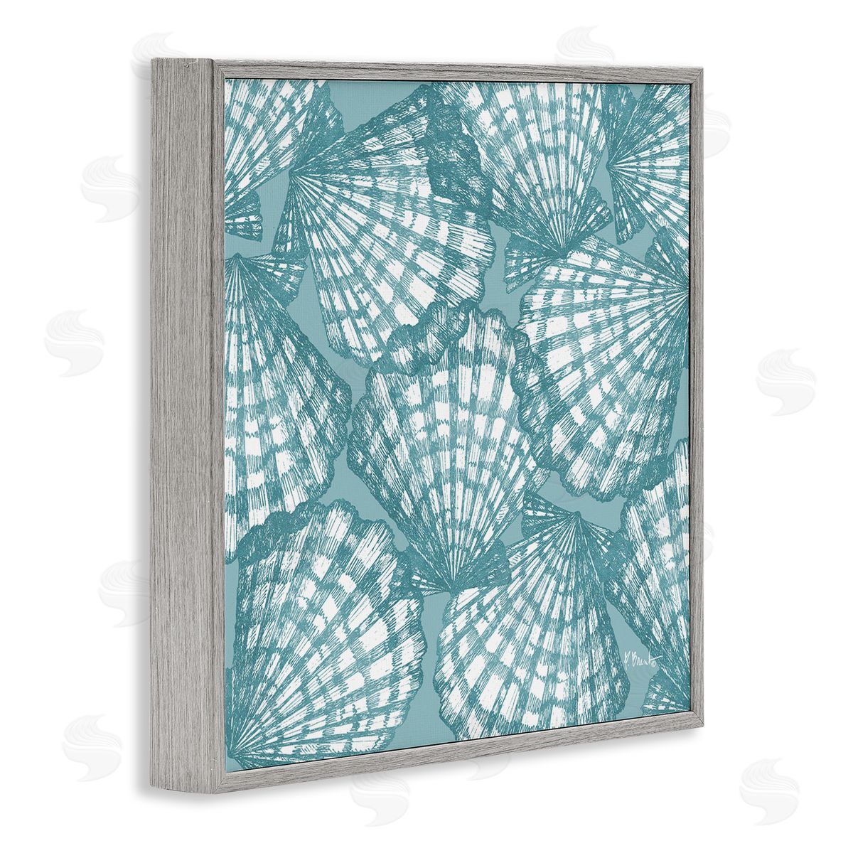 Paul Brent Tropez Striped Seashells Canvas Wall Art Print