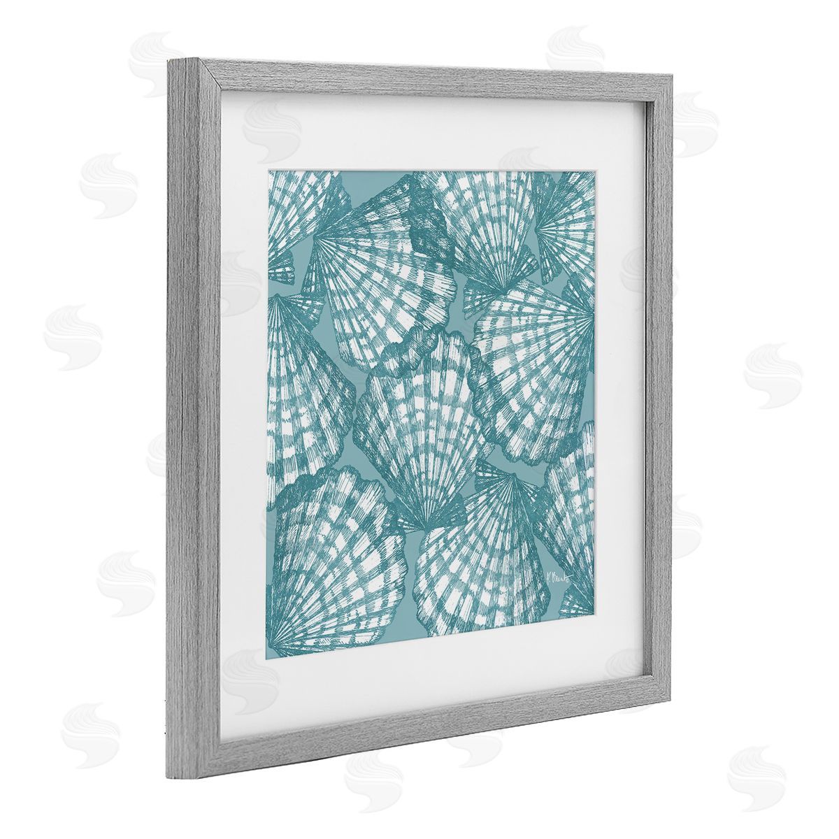 Paul Brent Tropez Striped Seashells Canvas Wall Art Print
