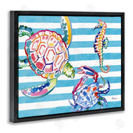 Paul Brent | Brushed Sea Life on Stripes