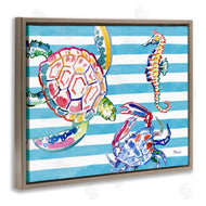 Paul Brent | Brushed Sea Life on Stripes