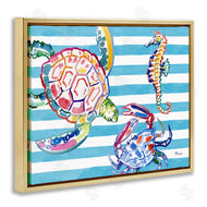 Paul Brent | Brushed Sea Life on Stripes