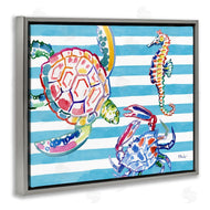 Paul Brent | Brushed Sea Life on Stripes