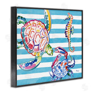 Paul Brent | Brushed Sea Life on Stripes