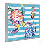 Paul Brent | Brushed Sea Life on Stripes