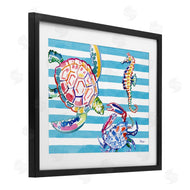 Paul Brent | Brushed Sea Life on Stripes