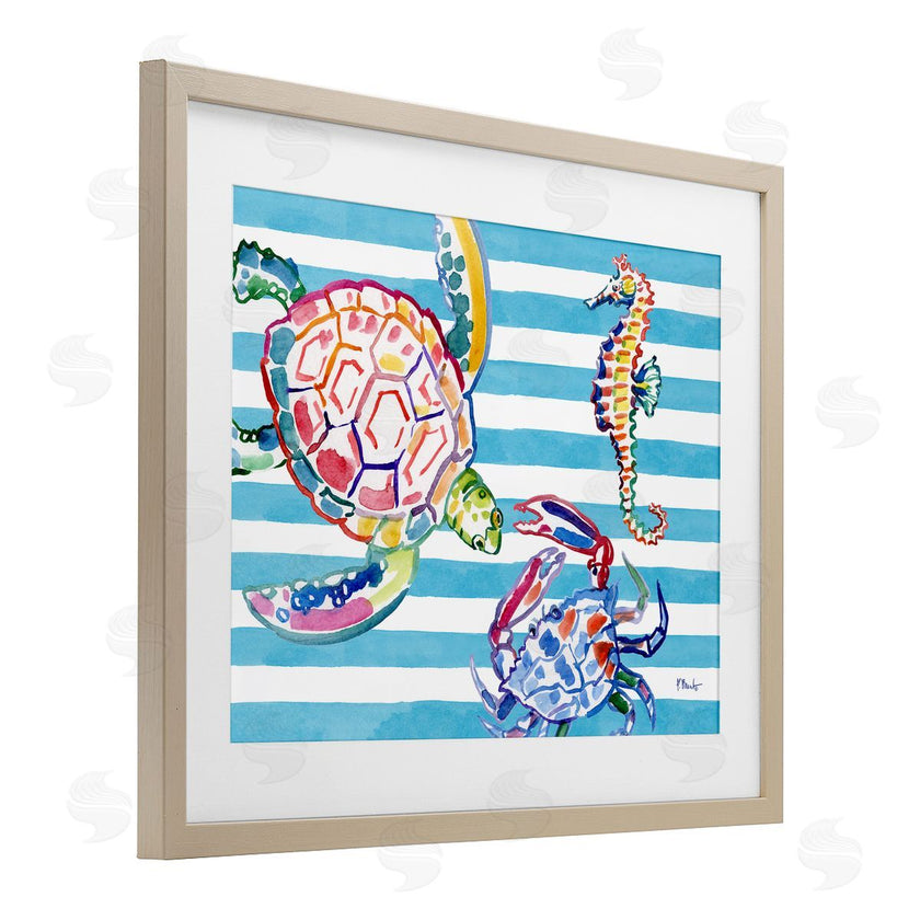 Paul Brent | Brushed Sea Life on Stripes