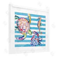 Paul Brent | Brushed Sea Life on Stripes