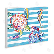 Paul Brent | Brushed Sea Life on Stripes