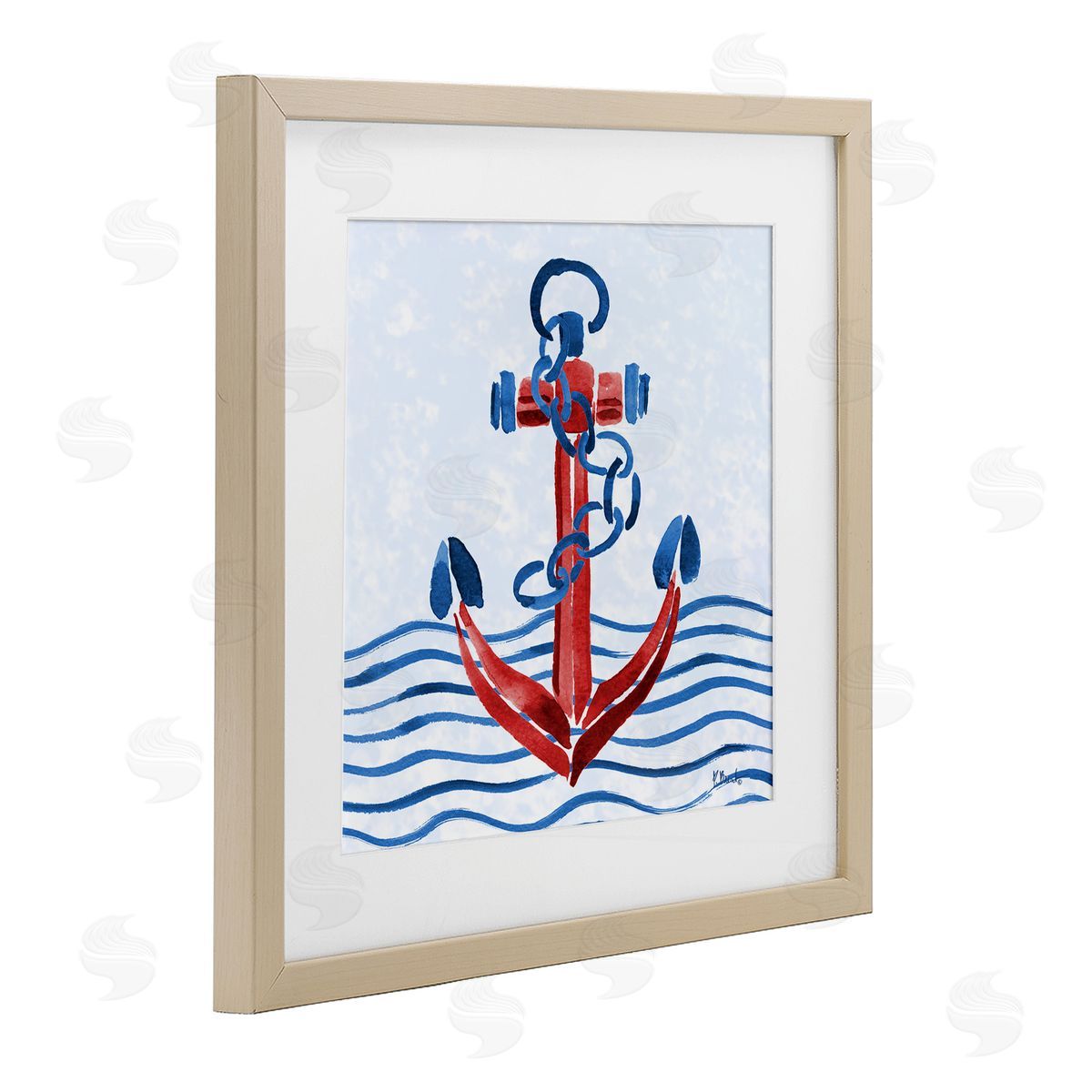Paul Brent Brushed Nautical Anchor Canvas Wall Art Print