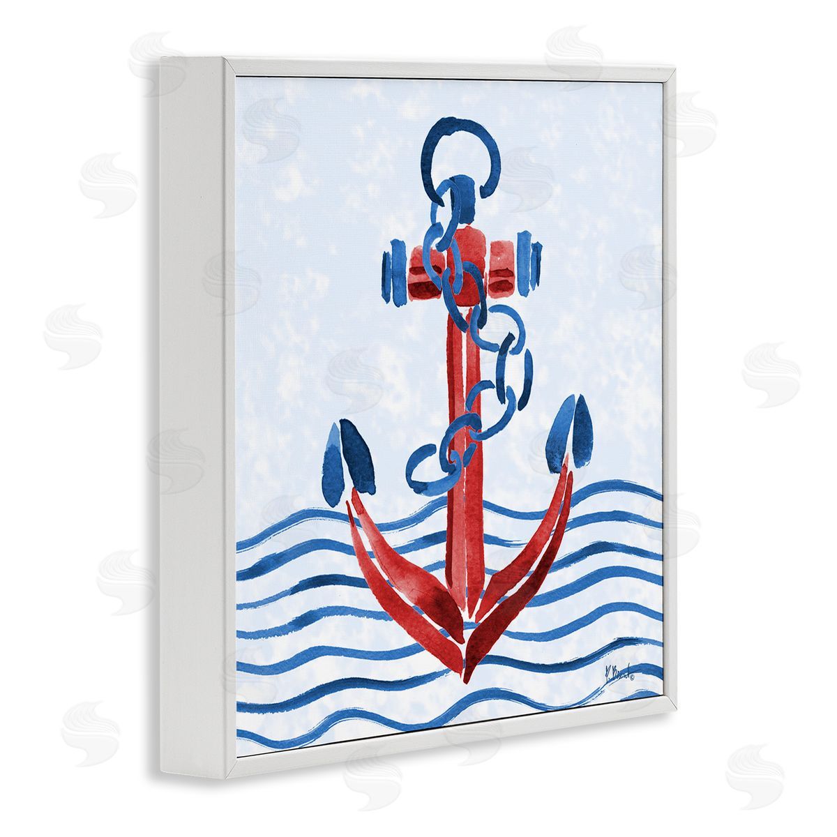 Paul Brent Brushed Nautical Anchor Canvas Wall Art Print