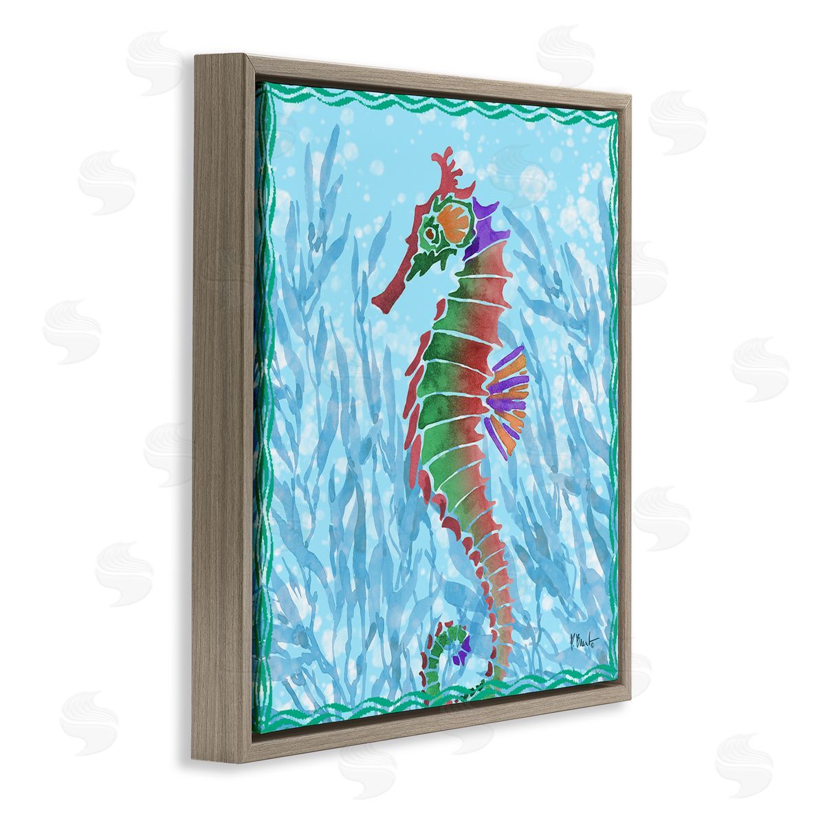 Paul Brent Radiant Seahorse & Seaweed Canvas Wall Art Print