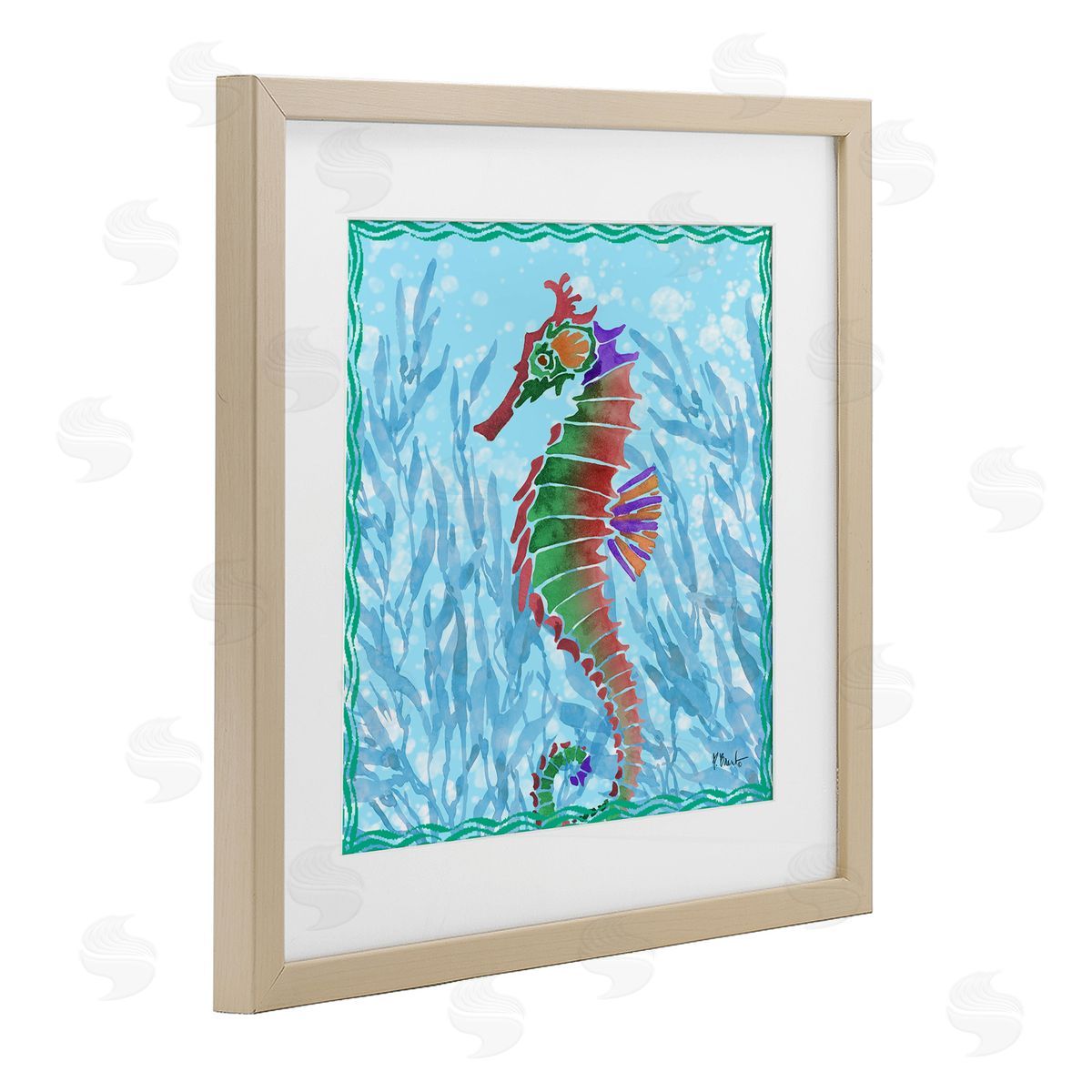 Paul Brent Radiant Seahorse & Seaweed Canvas Wall Art Print