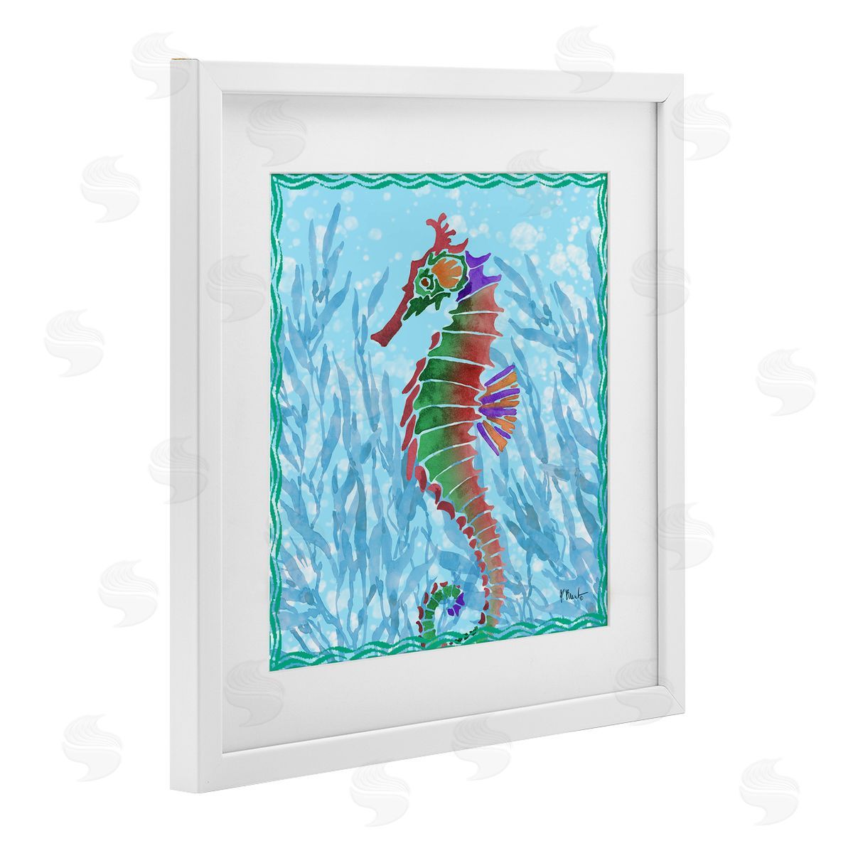 Paul Brent Radiant Seahorse & Seaweed Canvas Wall Art Print