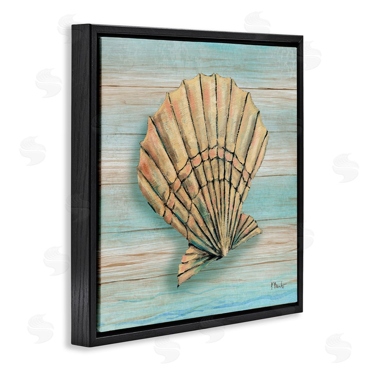 Paul Brent Coastal Teak Clam Shell Canvas Wall Art Print
