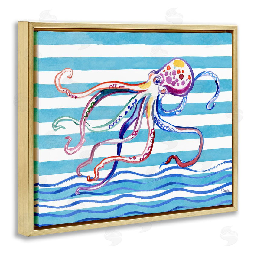 Paul Brent | Brushed Octopus on Stripes