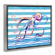 Paul Brent | Brushed Octopus on Stripes