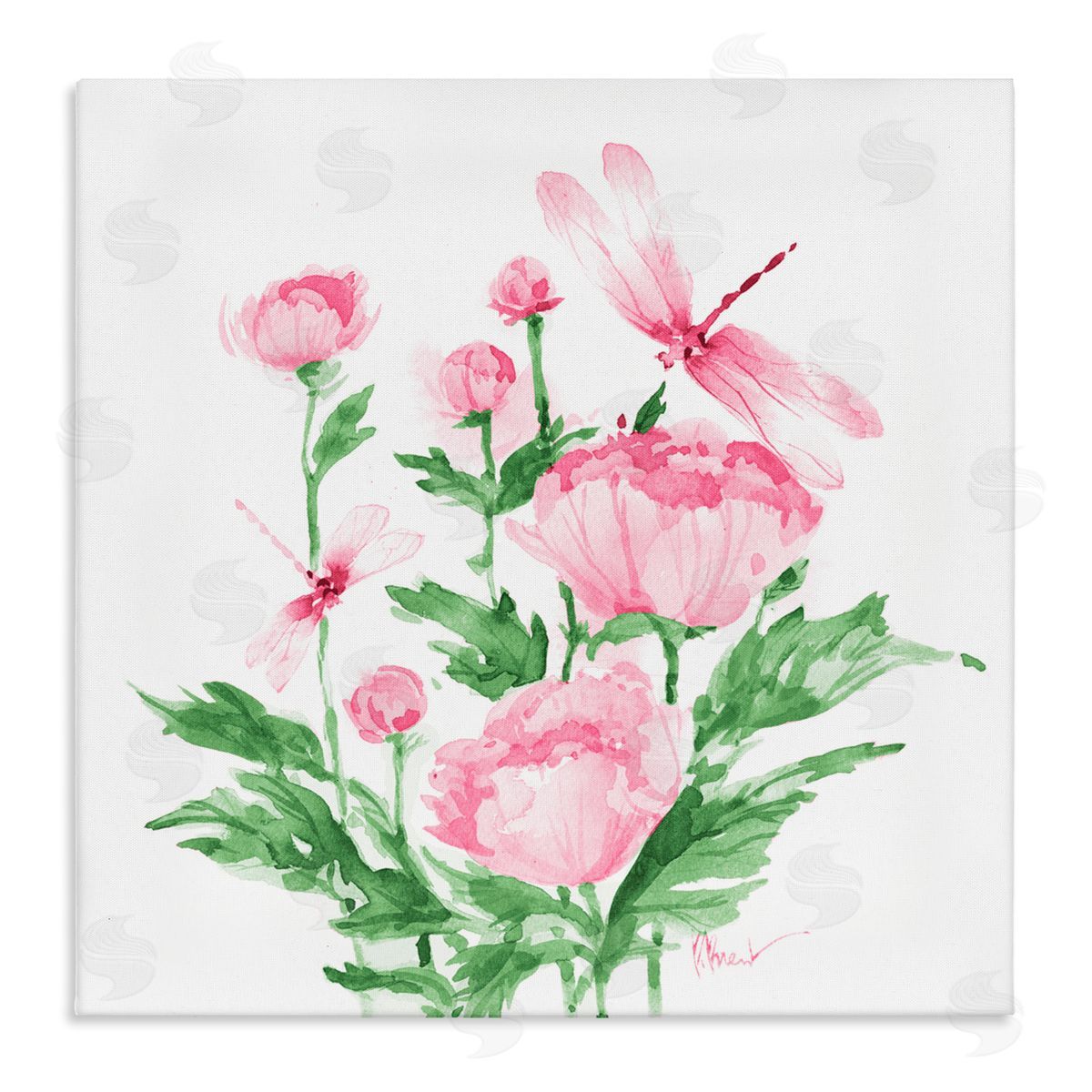 Paul Brent Province Peonies & Dragonfly Canvas Wall Art Print