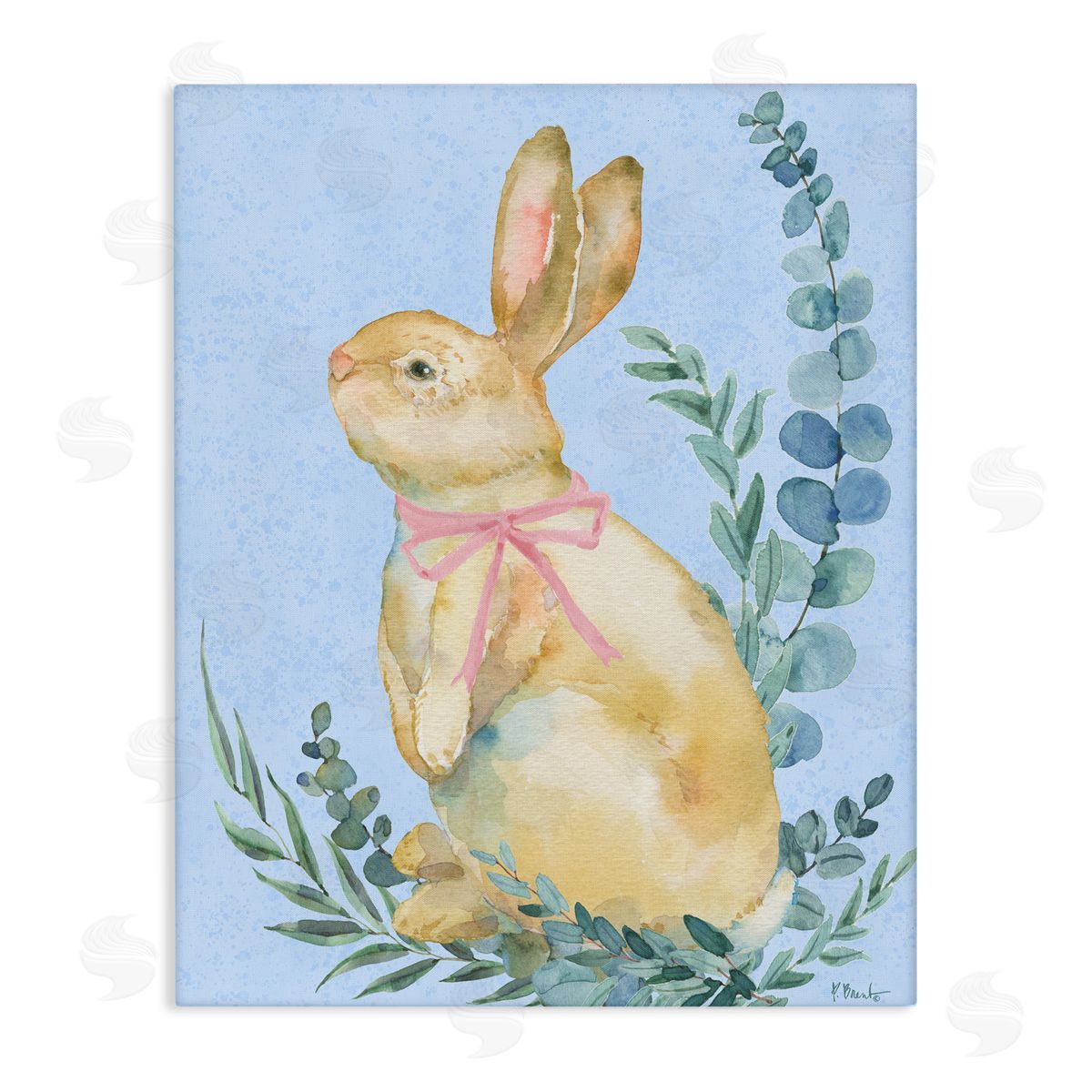 Paul Brent Eucalyptus Bunny on Blue Canvas Wall Art Print