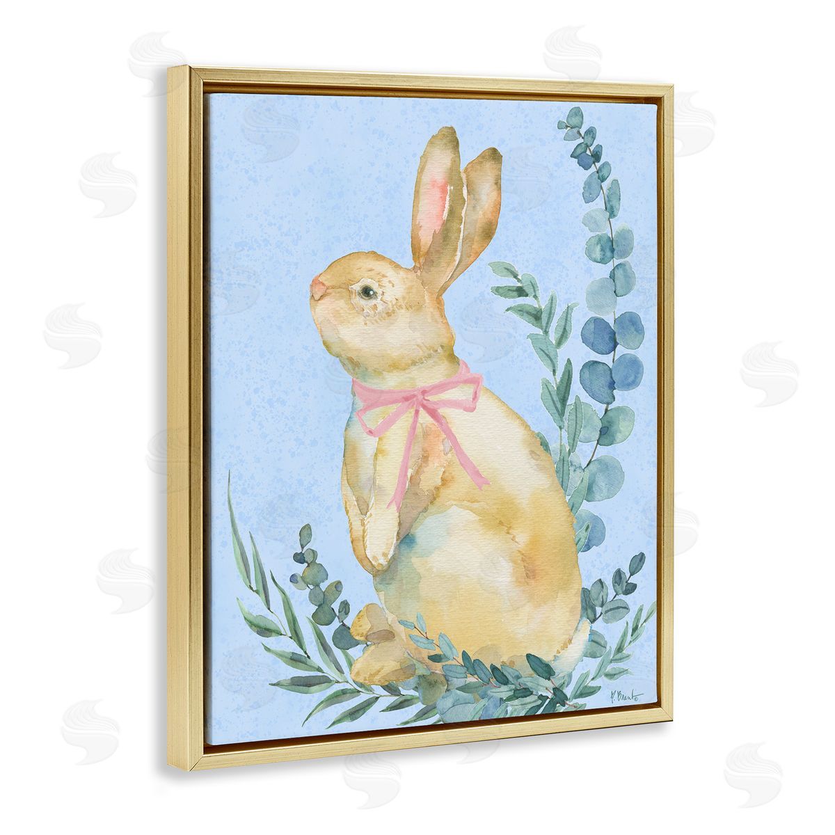 Paul Brent Eucalyptus Bunny on Blue Canvas Wall Art Print