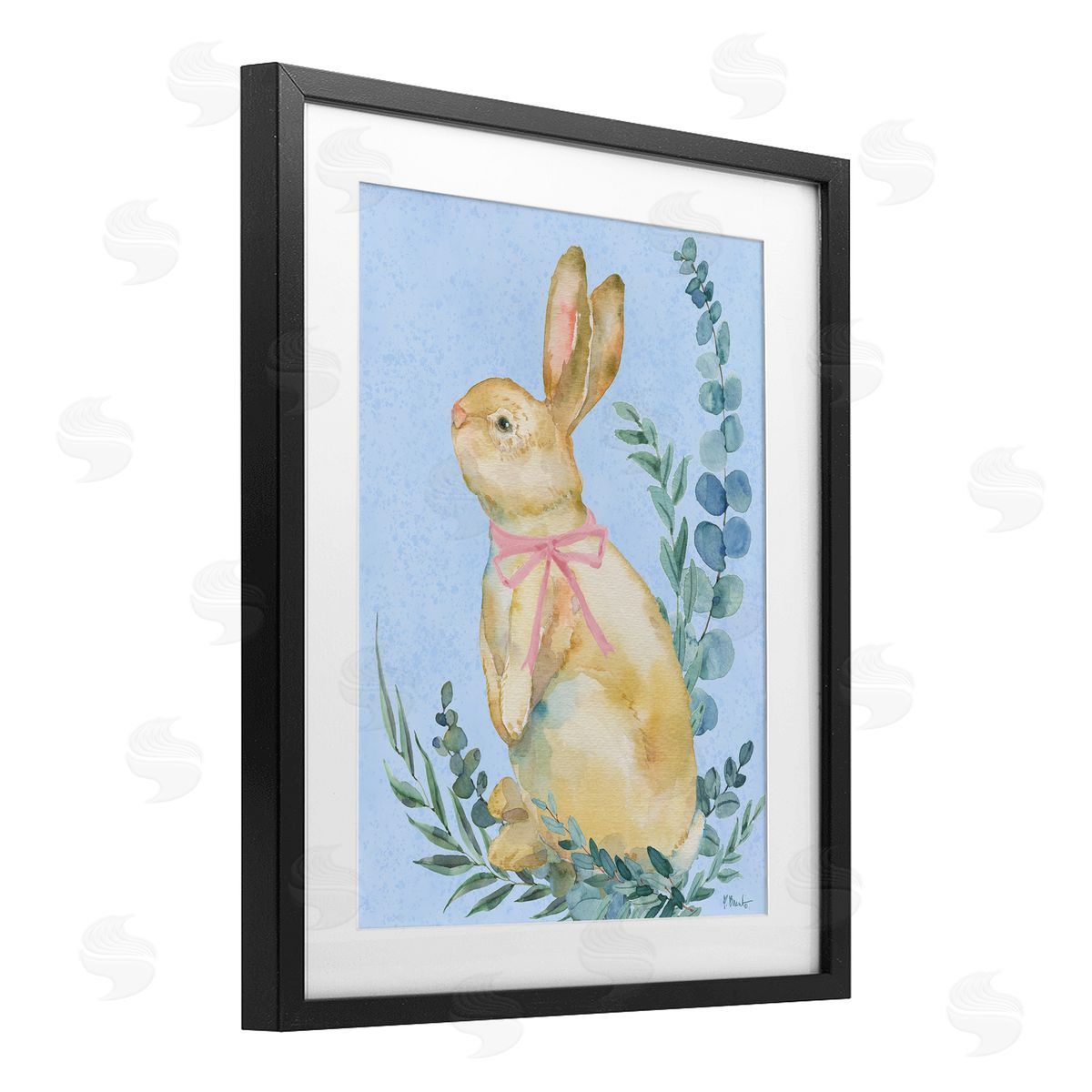 Paul Brent Eucalyptus Bunny on Blue Canvas Wall Art Print