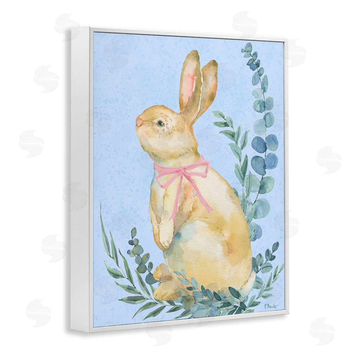 Paul Brent Eucalyptus Bunny on Blue Canvas Wall Art Print