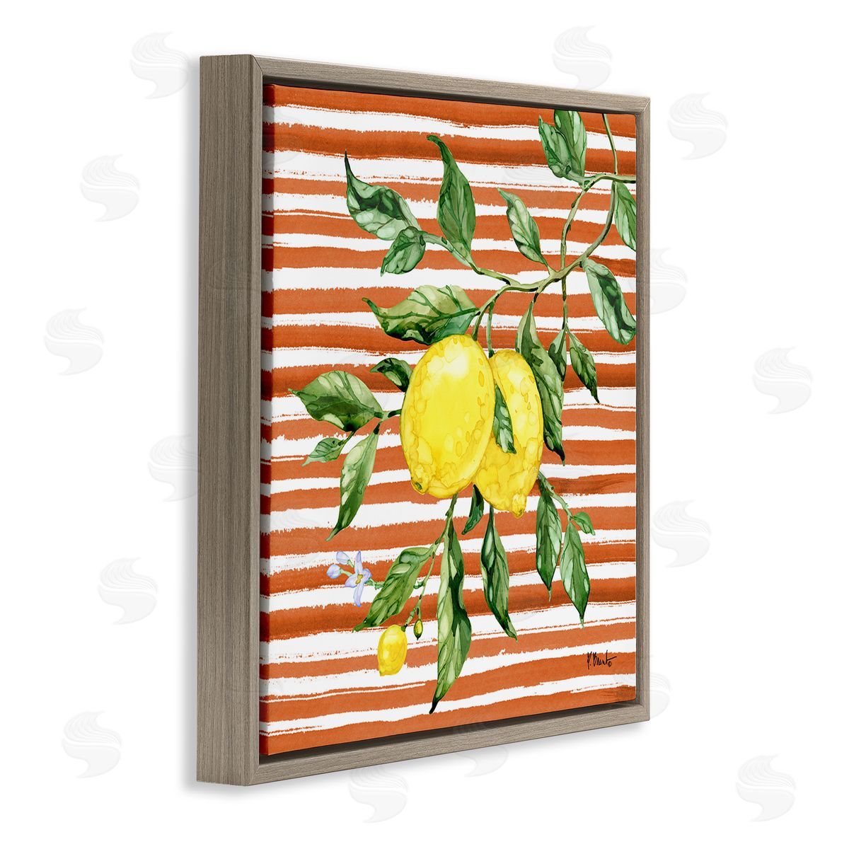 Paul Brent Juicy Lemon Vine on Red Canvas Wall Art Print