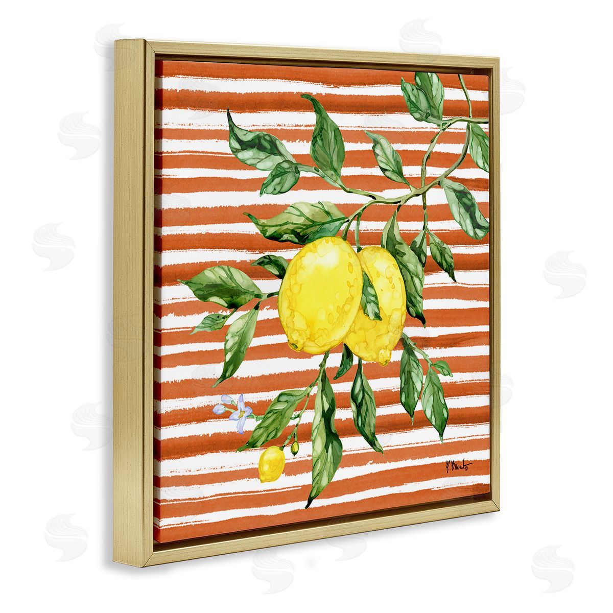 Paul Brent Juicy Lemon Vine on Red Canvas Wall Art Print