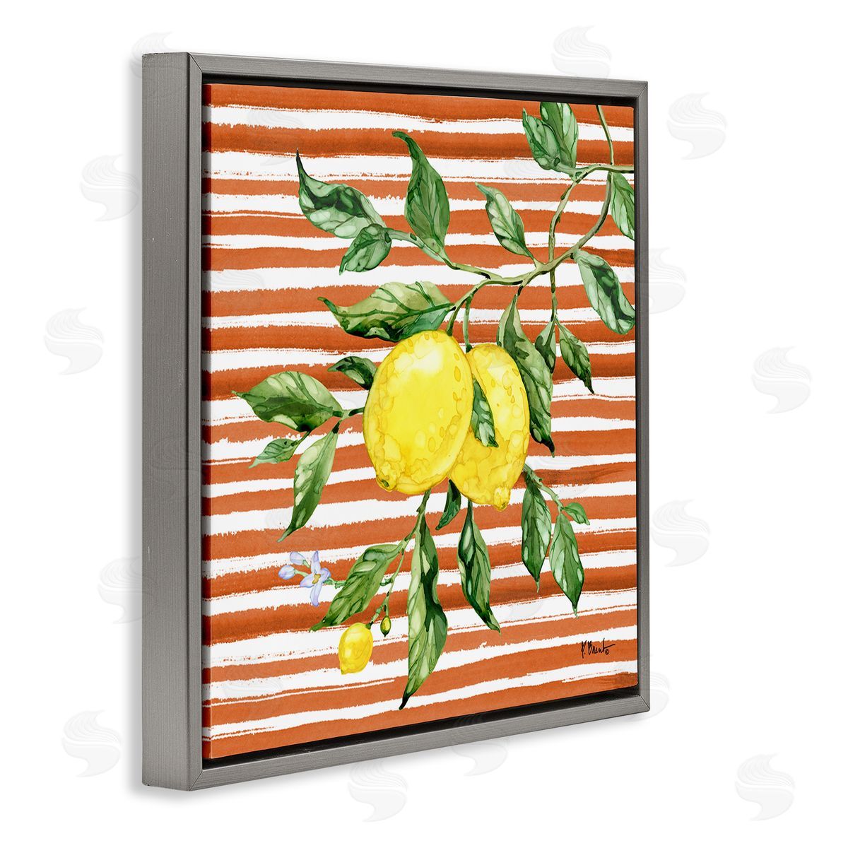 Paul Brent Juicy Lemon Vine on Red Canvas Wall Art Print
