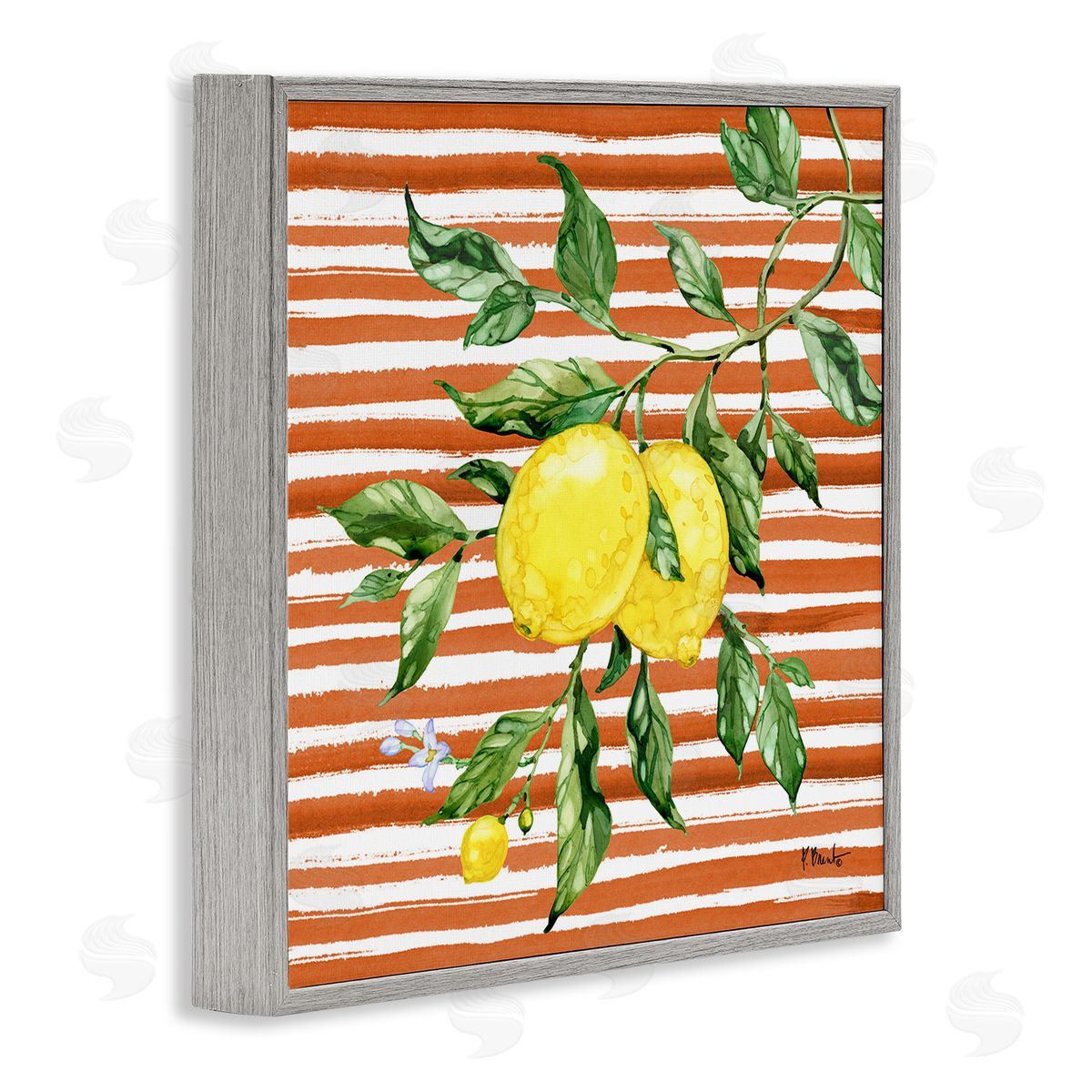 Paul Brent Juicy Lemon Vine on Red Canvas Wall Art Print
