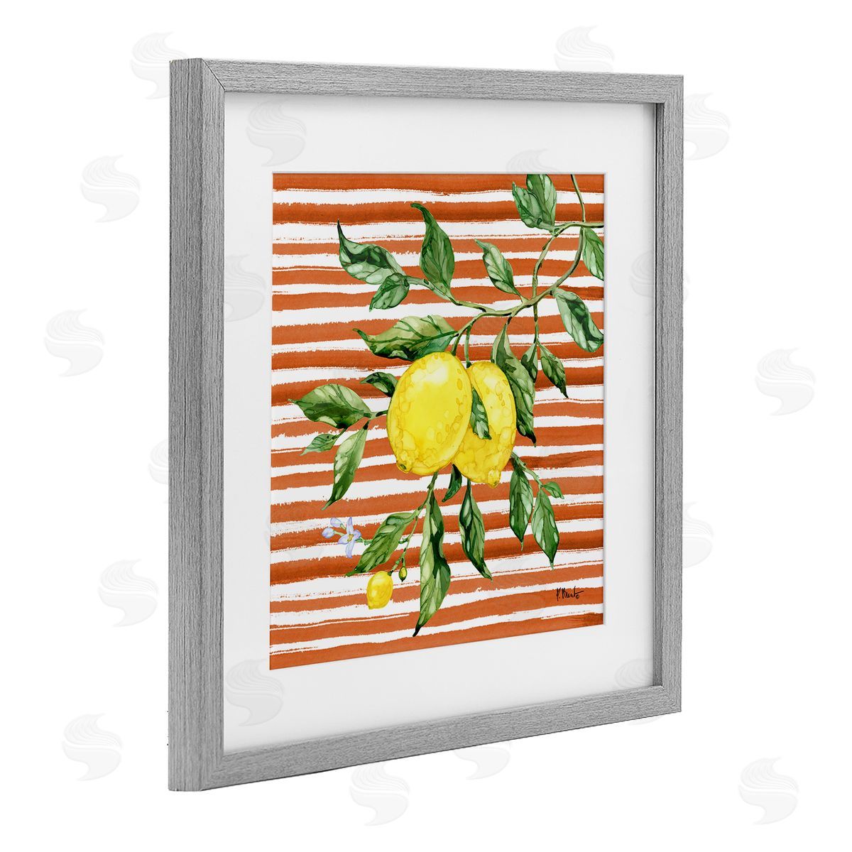 Paul Brent Juicy Lemon Vine on Red Canvas Wall Art Print