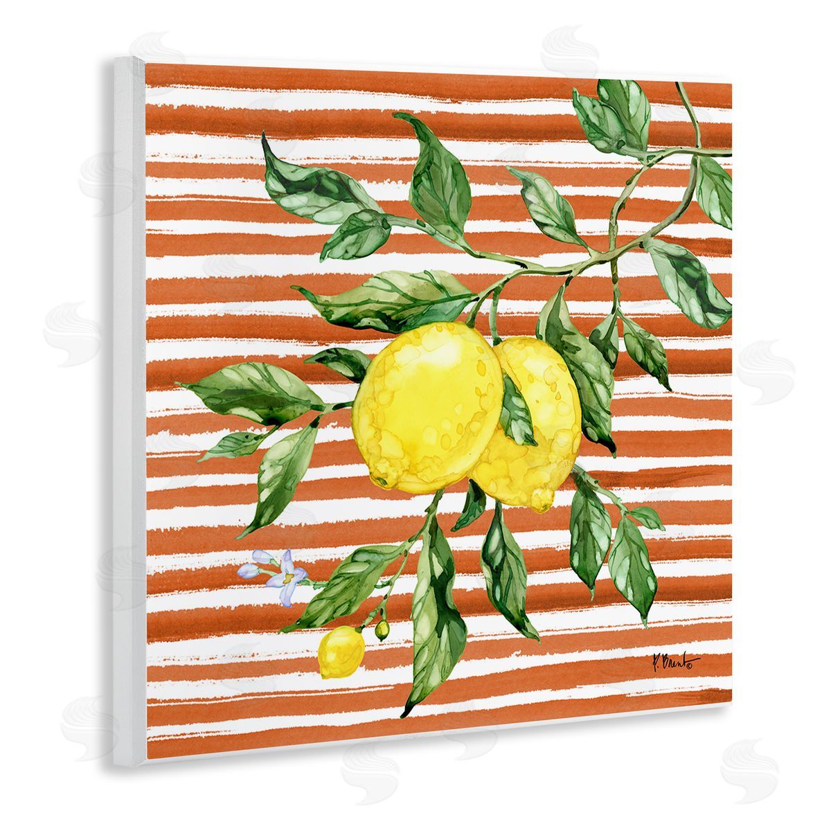 Paul Brent Juicy Lemon Vine on Red Canvas Wall Art Print