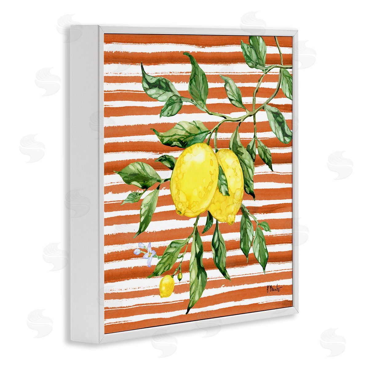 Paul Brent Juicy Lemon Vine on Red Canvas Wall Art Print