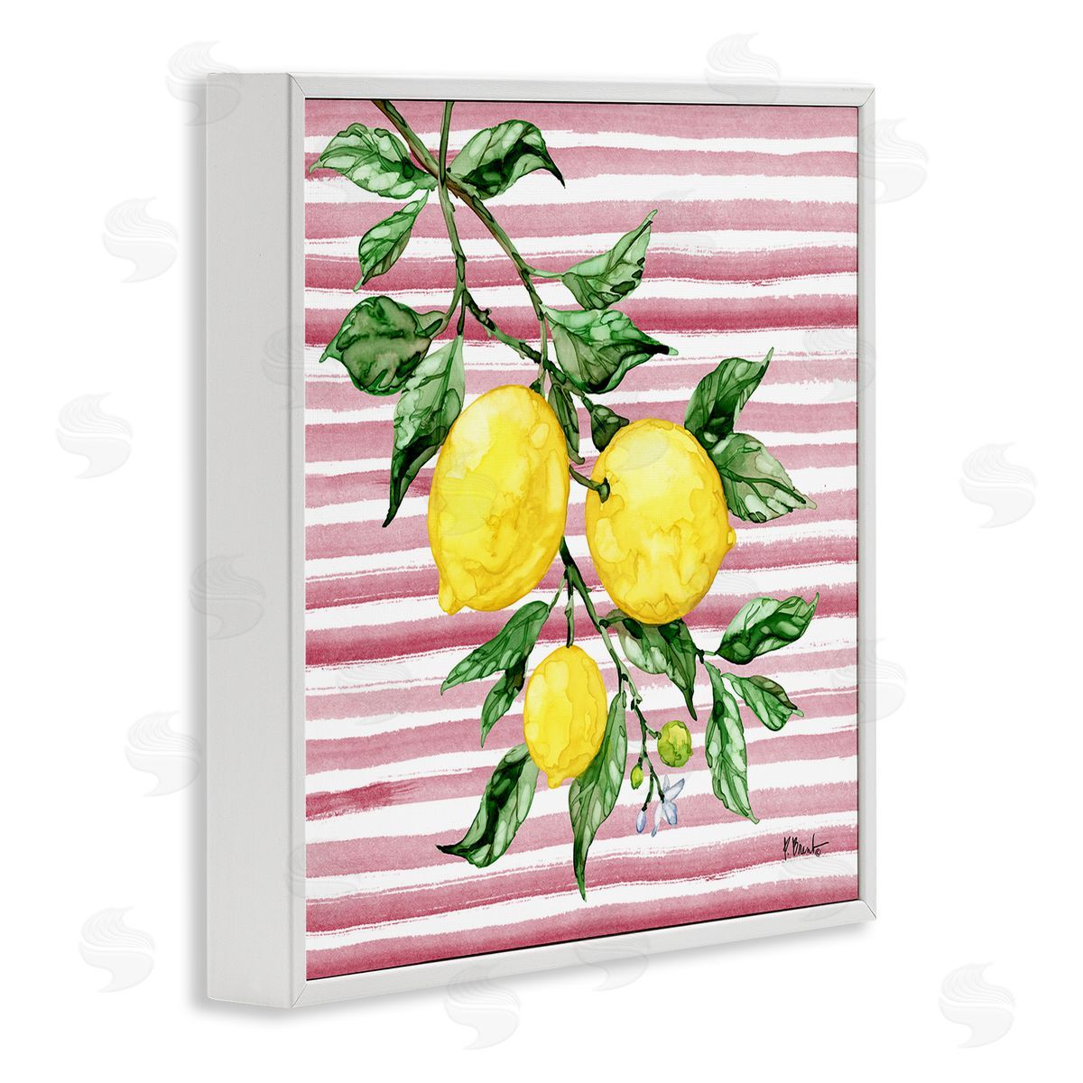 Paul Brent Juicy Lemon Vine on Pink Canvas Wall Art Print