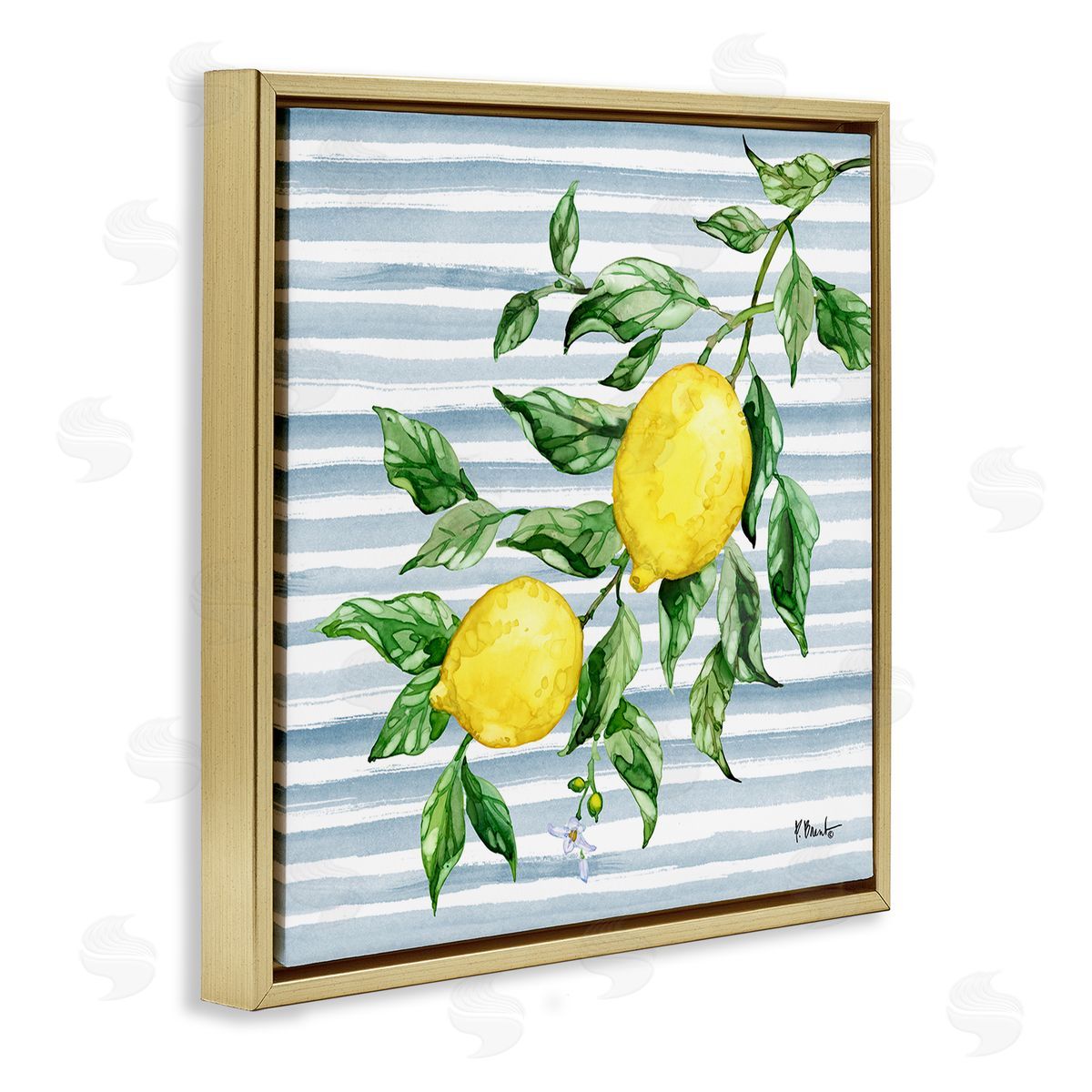Paul Brent Juicy Lemon Vine on Blue Canvas Wall Art Print