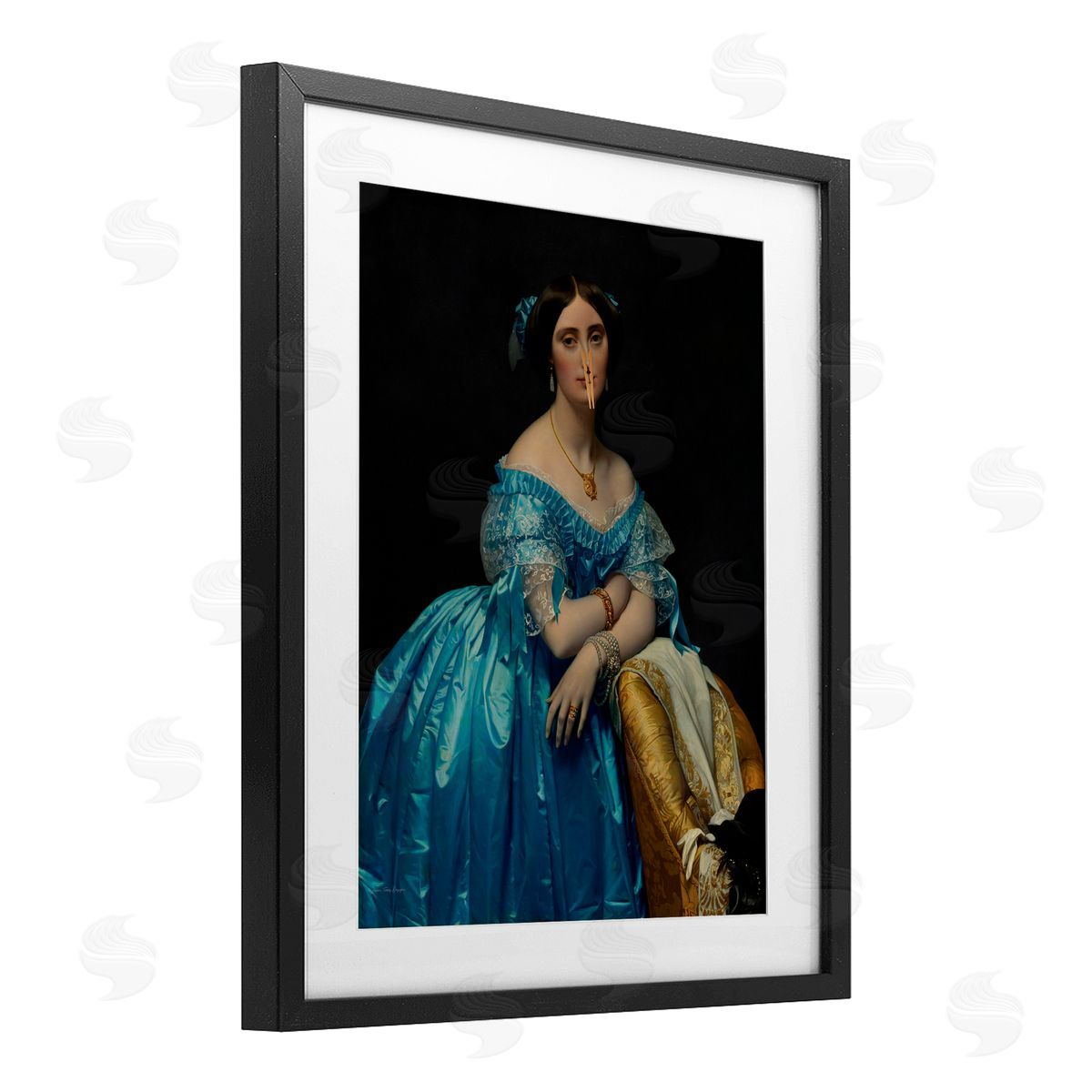 Seven Trees Design Vintage Lady with Clothespin Canvas Wall Art Print