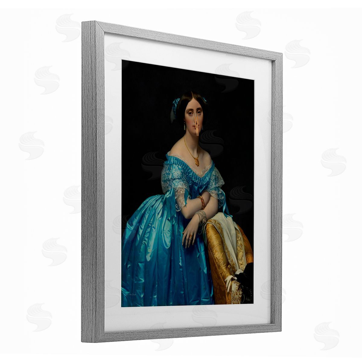 Seven Trees Design Vintage Lady with Clothespin Canvas Wall Art Print