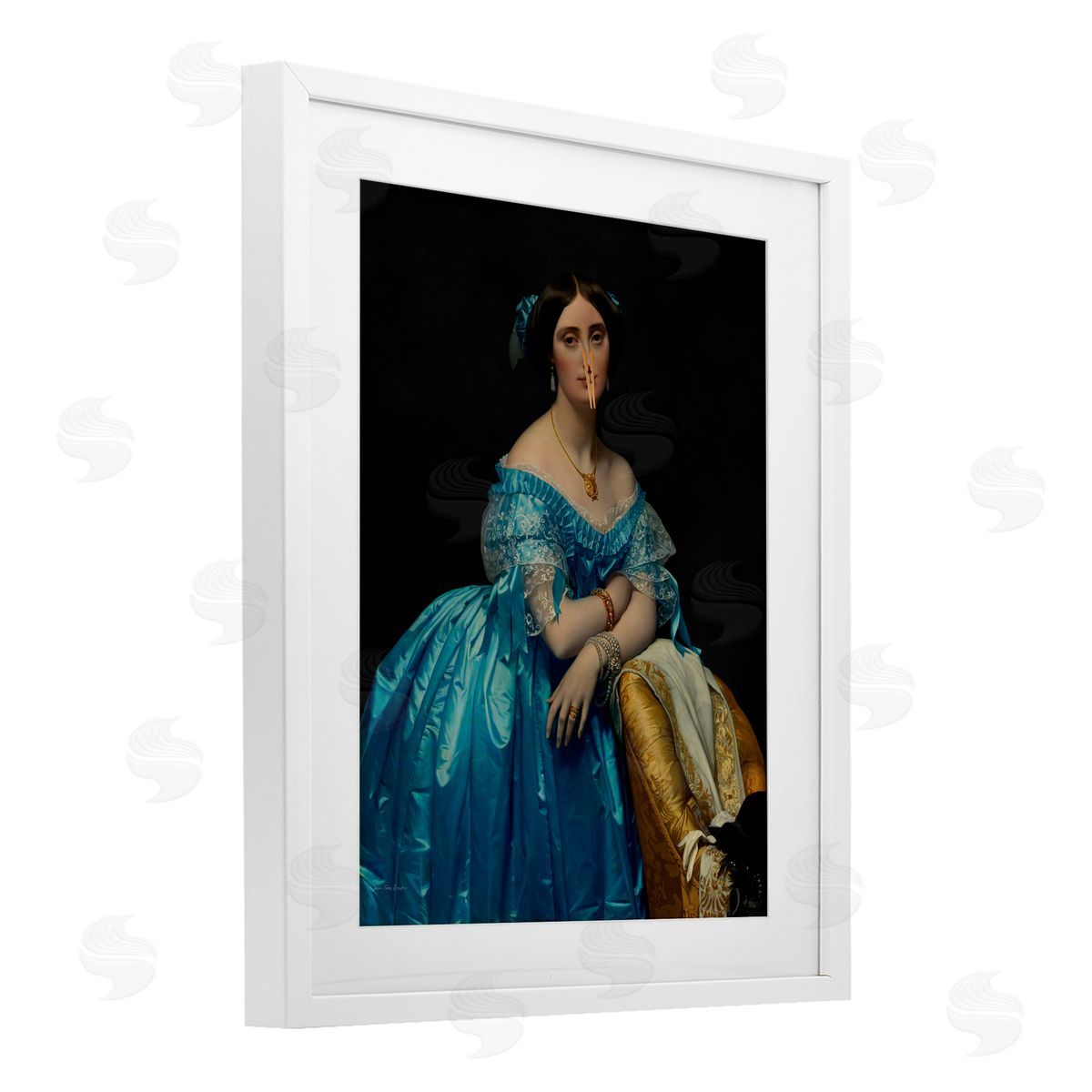 Seven Trees Design Vintage Lady with Clothespin Canvas Wall Art Print