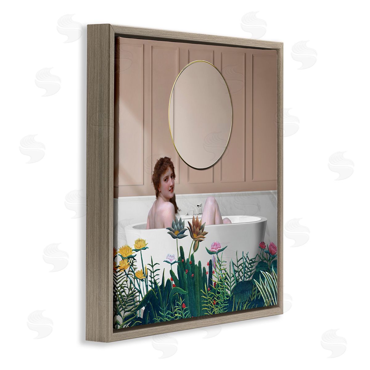 Seven Trees Design Vintage Lady in Bath Canvas Wall Art Print