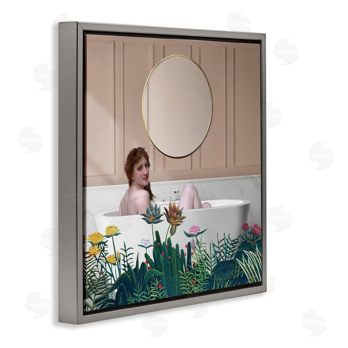 Seven Trees Design Vintage Lady in Bath Canvas Wall Art Print