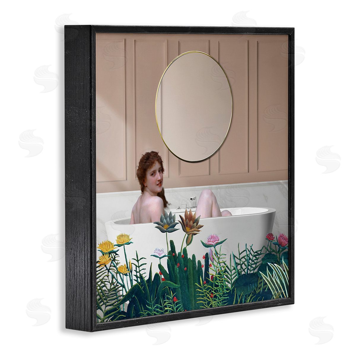 Seven Trees Design Vintage Lady in Bath Canvas Wall Art Print