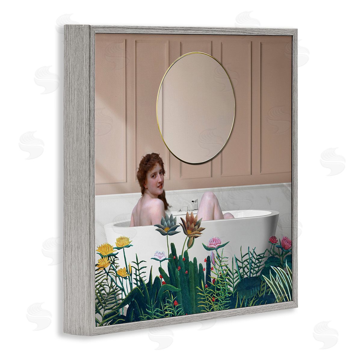 Seven Trees Design Vintage Lady in Bath Canvas Wall Art Print