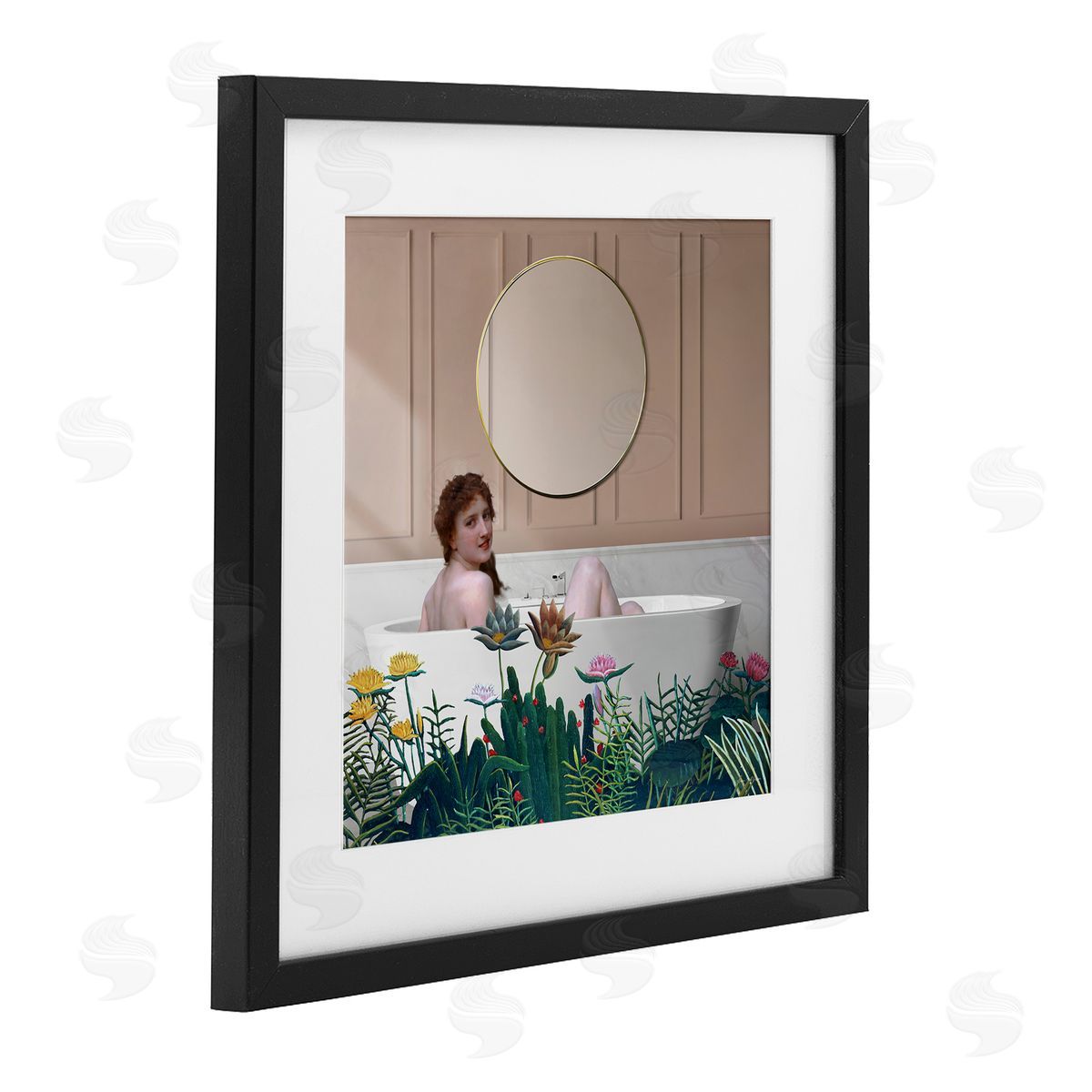 Seven Trees Design Vintage Lady in Bath Canvas Wall Art Print